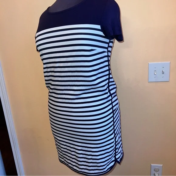 dkny blue and white dress DKNY Women's Short Sleeve Cotton Poplin Collared Shirtdress, Atlantic Blue/Ivory,  4 : Amazon.ca: Clothing, Shoes & Accessories